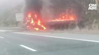 Камион се е запалил на автомагистрала Хемус Инцидентът е станал