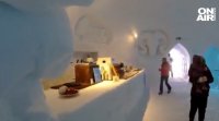 Леден хотел изграден на езерото Бъля в планината Фъгъраш в