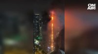 Пожар избухна в 24 етажен блок в Истанбул Живущите в сградата
