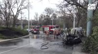 Лек автомобил се взриви в Пловдив малко преди 10 часа