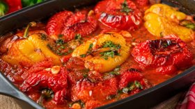Рецепта за печени чушки с доматен сос