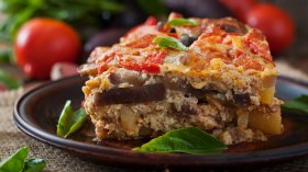 Рецепта за постна мусака с патладжани, картофи и магданоз