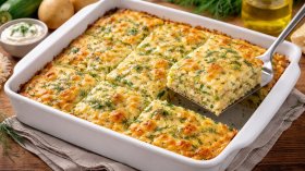 Рецепта за лятна запеканка с тиквички и картофи