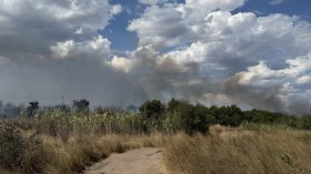 Пожар избухна в сухи треви край "Керамика" в Бургас