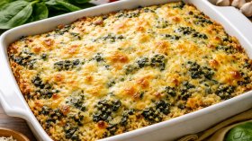 Рецепта за ориз със спанак и заливка на фурна