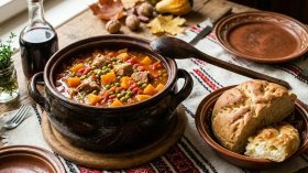 Рецепта за яхния със свинско, грах и тиква