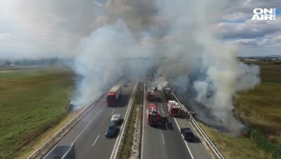 Ограничено остава движението по АМ "Тракия" край Пловдив