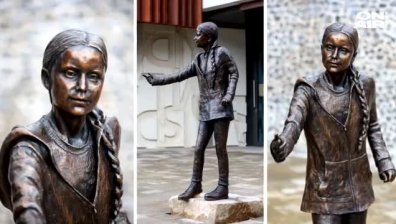 Статуя на Грета Тунберг нажежи страстите във Великобритания (ВИДЕО)