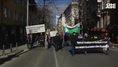 Учени от БАН в "шествие на унижението" в Деня на народните будители
