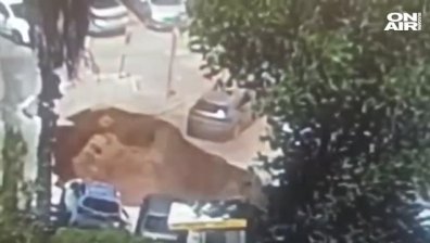 Огромна дупка в Ерусалим погълна 3 автомобила (+ВИДЕО)