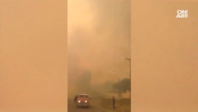 Огромен пожар гори в Касандра, Гърция 