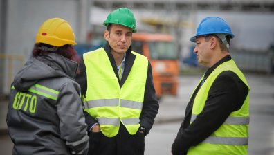 Васил Терзиев на инспекция в завода за боклук край село Яна