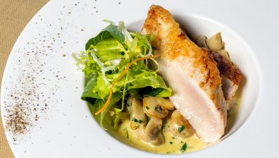 Рецепта за пилешко с гъби на тиган