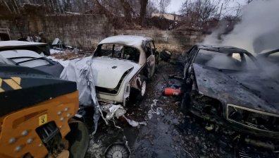 Безсънна нощ в Украйна заради руските удари (СНИМКИ)