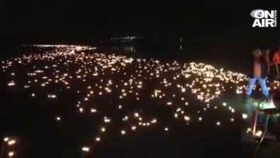 Светлинно шоу превърна водите в словенско езеро в приказка (+ВИДЕО)