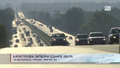 ТИР катастрофира на АМ Тракия, водачът е загинал