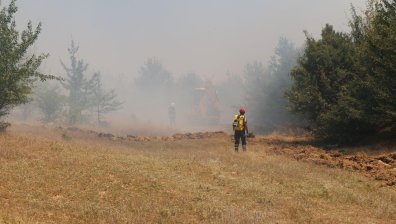 Голям пожар край военния завод "Дунарит" в Русенско