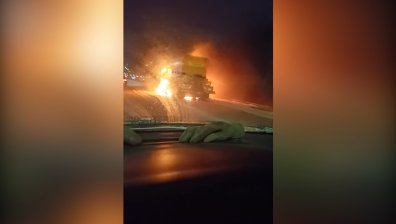 Снегорин се запали на Северната скоростна тангента (+ВИДЕО)