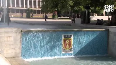 Хасково бори жегата с водна арка в центъра, мият улици и пешеходни зони