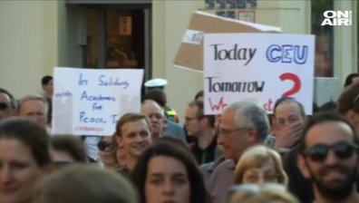 Протест в Унгария в защита на университет
