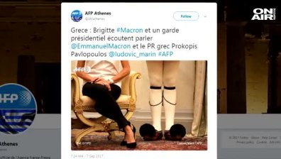 Снимка на Бриджит Макрон до гръцки войник обиколи света 