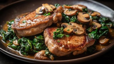 Фитнес рецепта: Телешко с гъби и спанак