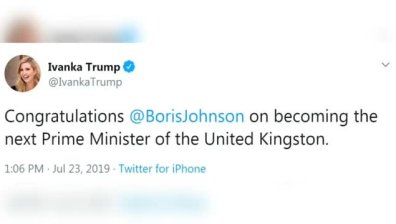 Иванка Тръмп обърка името на Обединеното кралство
