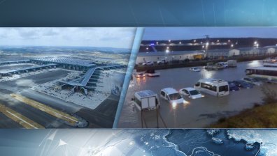 Поройни дъждове наводниха новото летище на Истанбул