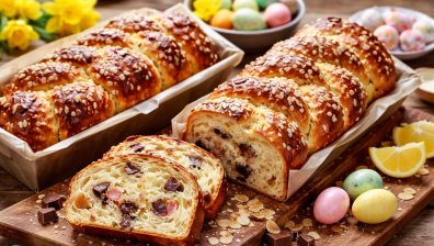 Козунак без месене с локум и ядки за Великден