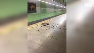 Металобетонни плоскости едва не удариха чакащи пътници в столичното метро
