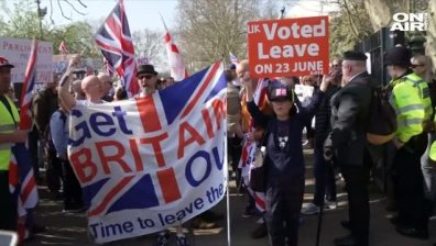 Защитници на Brexit излязоха на протест, с тях и Найджъл Фараж