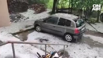 Градушка удари Златоград, градът побеля за 10 минути