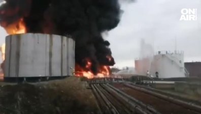 Силен взрив разтърси Луганск, гори нефтената база