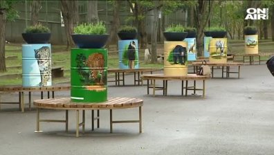 Картини на застрашени животни върху рециклирани варели красят софийския зоопарк