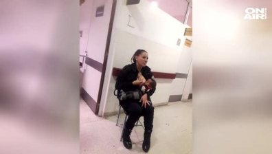 Аржентинска полицайка накърми изоставено бебе