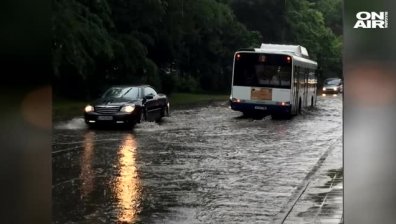 Пороен дъжд в Бургас спря тока в Морската градина