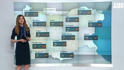 Дъждовен ден с гръмотевици в цялата страна, температурите - до 25 градуса