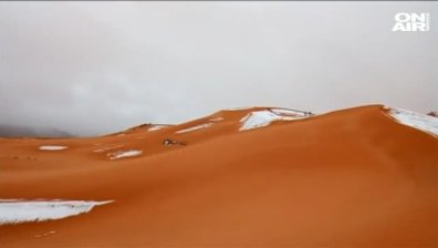 Глобално затопляне? Сняг покри пустинята Сахара