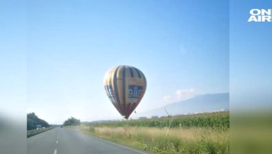 Балон с горещ въздух аварира до Северната тангента на София