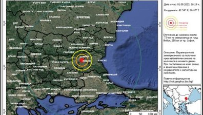Земетресение с магнитуд 3 по Рихтер е усетено в Ямбол