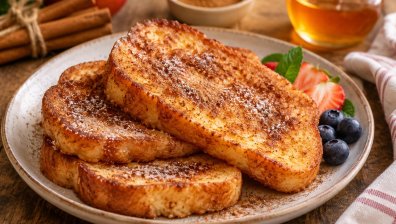 Рецепта за пухкави пържени филийки с канела и захар