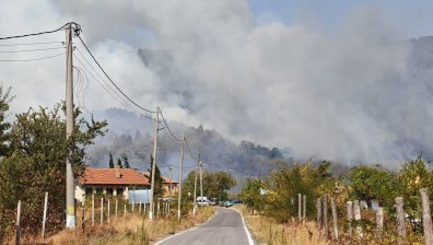 Голям пожар в старозагорското село Димовци, пламъците стигнаха до къщи