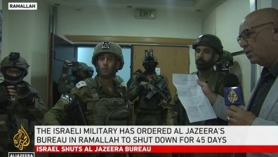 С автомати израелски войници нахлуха в офиса на "Ал Джазира" в Рамала (+ВИДЕО)