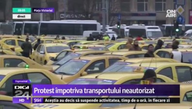 Нелоялна конкуренция, сурови правила... 5000 таксиджии блокираха Букурещ