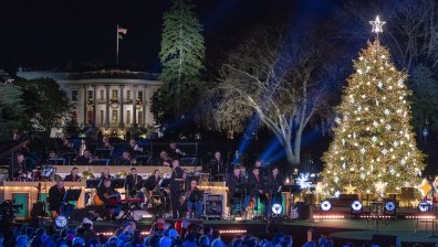 Силен вятър събори 12-метровата коледна елха пред Белия дом (+ВИДЕО)