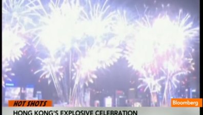 Фойерверки за Годината на коня в Хонконг