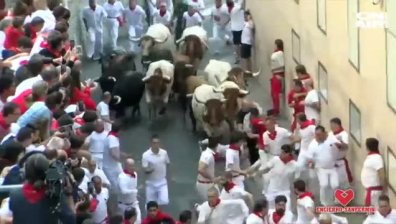 Петима пострадали по време на надбягването с бикове в Испания