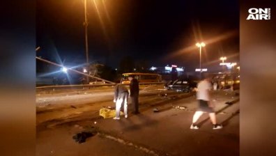 След гонка в София: Кола се завъртя и се удари в стълб