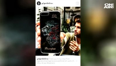 Лъв и роза грейнаха на телефона на Григор Димитров