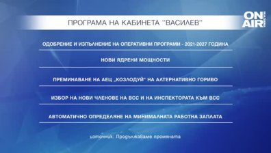 Приоритетите на кабинета "Василев": Нови ядрени мощности и смяна на ВСС